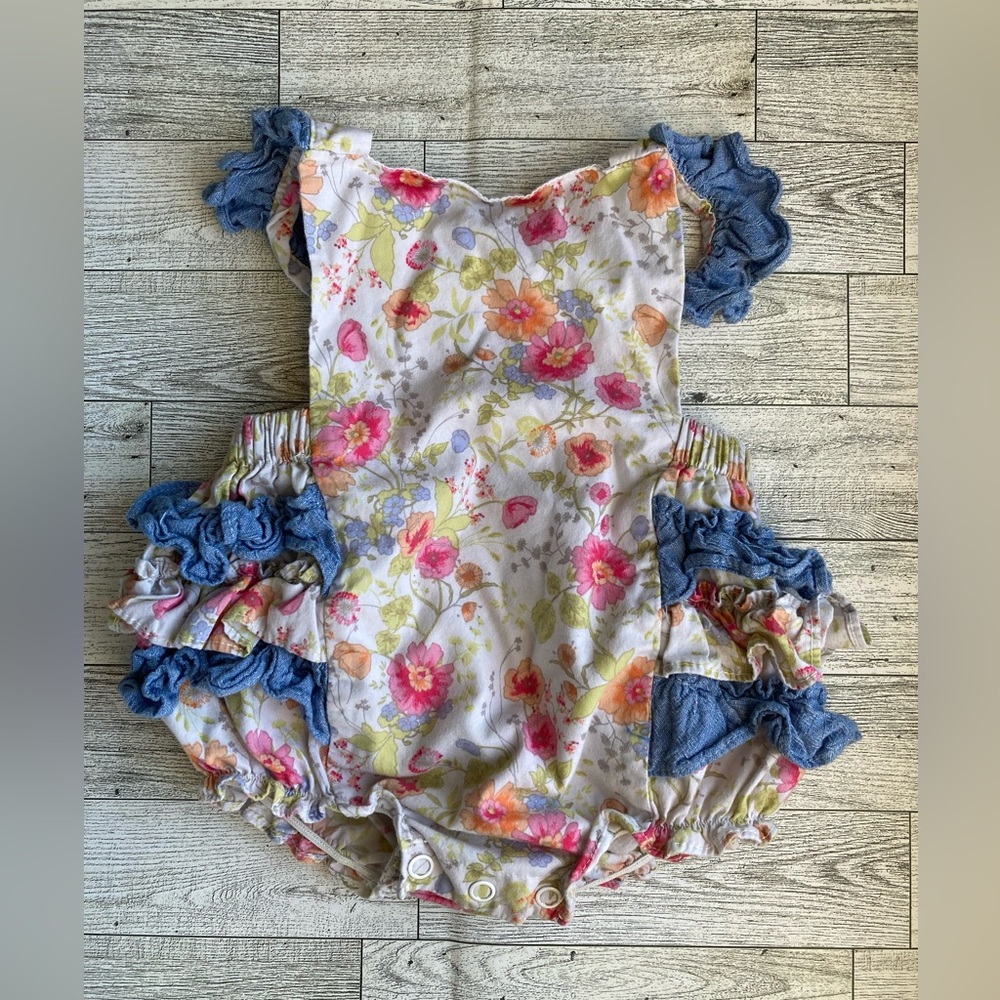 Bonnie Baby Ruffled Floral Romper 12 Months